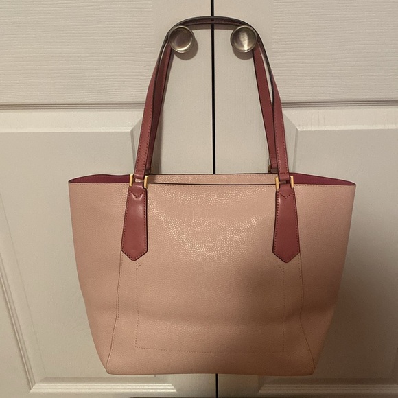 🩷Michael Kors🩷Colorblock💕Pale Pink w/ Dark Mauve💕Large Tote/Like New - Picture 6 of 15